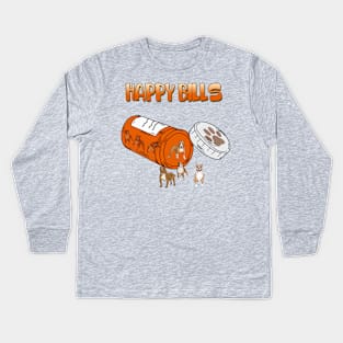 Happy Pills Pitbull,Miniature Pitbull Dog Owner, Pitbull Lover Kids Long Sleeve T-Shirt